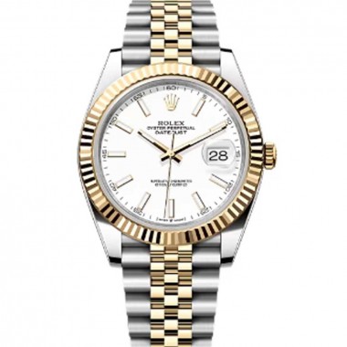 DATEJUST 41 JUBILEE AND WHITE DIAL SELFWINDING